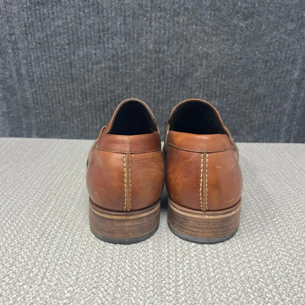 Helm The Wilson Loafers Brown Leather Slip On Dress Shoes Mens 11.5